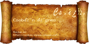 Csobán Ágnes névjegykártya