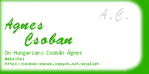 agnes csoban business card